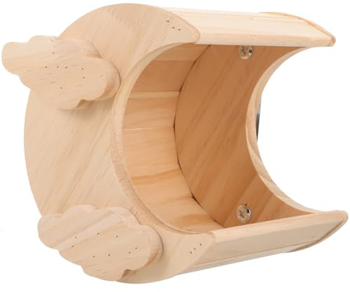 SEWOART Maison Bois pour Hamsters Et Rongeurs Refuge Adorable Et Résistant pour Chinchillas Et Rats Accessoire De Cage Pratique Modèle Forme Lune