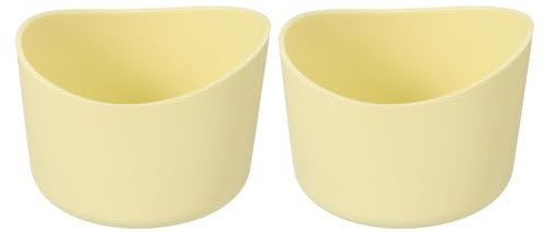 QUARKZMAN 2pz 6cm Custodia Protettiva Silicone da 6 Cm Bottiglie d'Acqua da 12-24 Oz, Copertura Silicone Antiscivolo Fondo Bottiglia, Accessori Tazze di Forma Irregolare, Giallo Chiaro