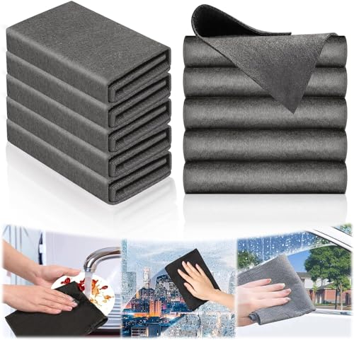 KUOGAS 10 paños de limpieza mágicos gruesos (30 x 40 cm), paños de limpieza de microfibra reutilizables, aptos para coches, cocinas, cristales