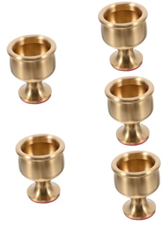 OUNONA Lot De 5 Tasses Portables Élégantes Et Robustes En Laiton Pour Le Culte Bouddhiste Fournitures Doffrande De Tasse Sacrée De Bureau
