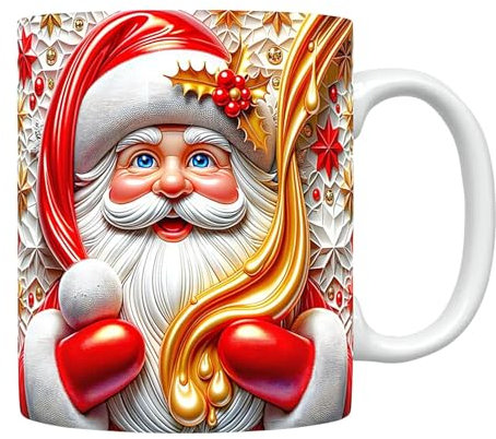 Vintage Weihnachtsmann-Tasse, Weihnachtstassen, Kaffeetasse, Weihnachtstassen, Feiertagstassen, Schreibtischdekoration, Keramiktasse für Kaffee, Weihnachtsteetasse, heiße Schokolade, festliche