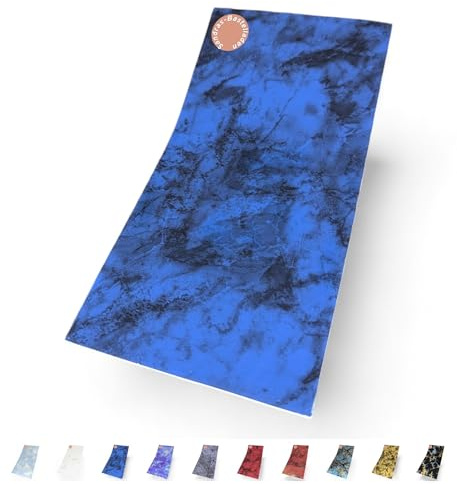 Sandras-Bastelladen - Marmor - Kerzen Verzierwachsplatte - 200 x 100 x 0,5mm Schwarz-Blau