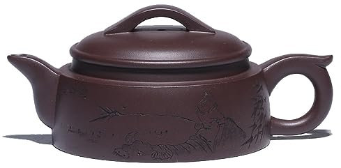SBCGFY Teiera Zisha Vaso di Sabbia Viola Collezione Domestica di Vecchie teiere di Fango Viola intagliate e dipinte a Mano Famoso Set da tè Kung Fu