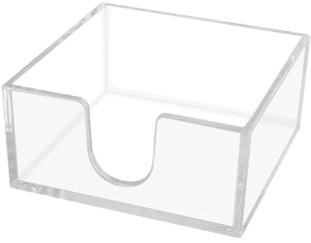 Portatovaglioli, 13 x 14 cm, in acrilico trasparente, quadrato, dispenser per fazzoletti da cocktail, per cucina, tavolo da pranzo, bagno, vanità