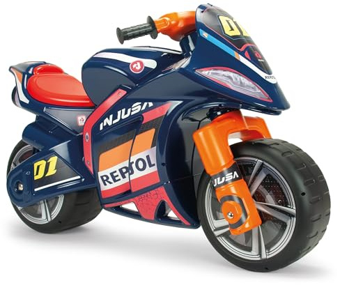Repsol XL Gåbil Sparkbil 4–7 år – Ride-On Barnmotorcykel med Breda Hjul & Handtag – Stabil & Sportig – Blå – INJUSA