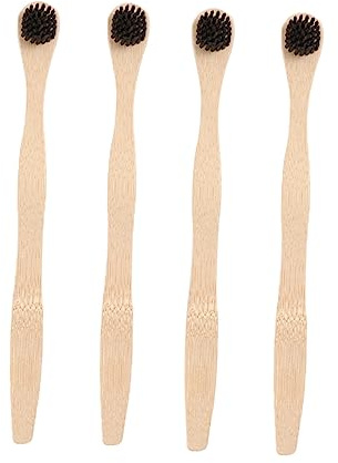 Anneome Set 4pezzi Raschietto Linguale in Legno e Nailon per Pulizia Lingua Rimozione Alito Cattivo Strumento per Igiene Orale