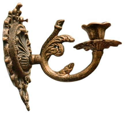 UKCOCO Portavelas de Pared de Hierro Fundido Apliques de Velas de Pared Aplique de Vela de Pared Aplique de Pared Vintage decoración de Pared Antigua Planchar Golden