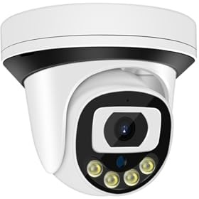 KKENZA Telecamera IP Dome Poe 4K 8MP con rilevamento volti AI, Visione Notturna a Colori H.265, videosorveglianza CCTV for la Sicurezza Domestica(3.6mm,1PCS 5MP Poe 48V)