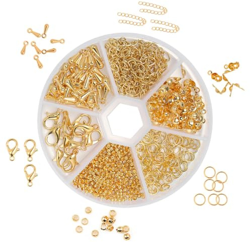 EIHI 1 Set Chiusure per braccialetti, Gancetti per braccialetti, Chiusure per collane, Set collane fai da te, Oro