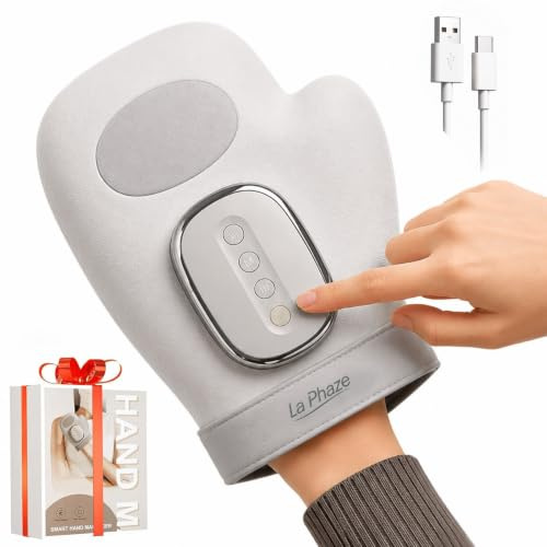 La Phaze Hand Massager with Heat & Compression, 3 Modes & 3 Intensities for Arthritis, Carpal Tunnel & Muscle Pain Relief, Rechargeable & Portable.