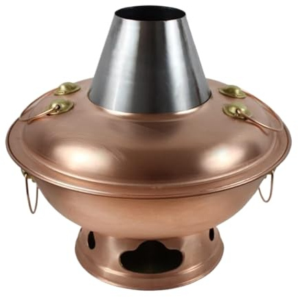 Pentola Cinese in Rame Fatta a Mano, pentola per Stufa a Carbone da 40 cm, qualità Commerciale Vintage, pentola Tradizionale in Rame per un'autentica Esperienza culinaria Asiatica