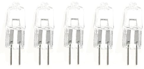 DLEDMOP 5PCS G4 Halogenlampen 12V 50W JC Typ 2700K warmweißes Licht für Unterschrankbeleuchtung Küche Zuhause Hotel Display Vitrine Nicht-LED Halogen Ersatz (50W)