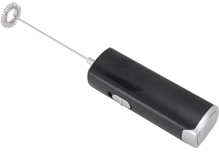 Riuulity Mousseur à Lait électrique Portable, Mini en Mousse Portative pour café, Lait, Chocolat Chaud, Fonctionnement sans Fil pour les Déplacements (noir carbone)