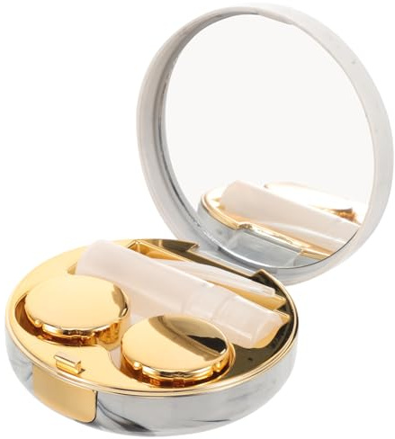 VICASKY Custodia per Lenti Contatto Rotonda Scatola Portatile per Lenti con Pinzetta Mini Custodia con Specchio per Borsa e Tasche