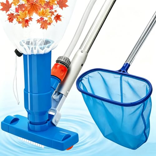 Pool Cleaning Kit, Swimming Pool Vacuum Cleaner with Pool Net for Cleaning, Handheld Hot Tub Cleaner Pool for Pond, Spa, Fountain, 140cm