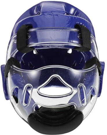 JECOMPRIS Casque Combat Taekwondo Garçon et Filles Visière Détachable, Protection Intégrale Rouge en Mousse Respirante, Léger et Ajustable pour Entraînement Arts Martiaux et Boxe