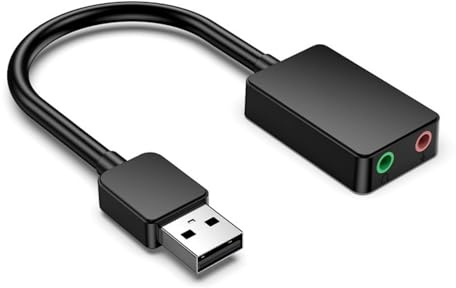 Scheda audio esterna USB a doppia porta per PC e laptop con porta per cuffie e microfono da 3,5 mm Scheda audio USB esterna per desktop