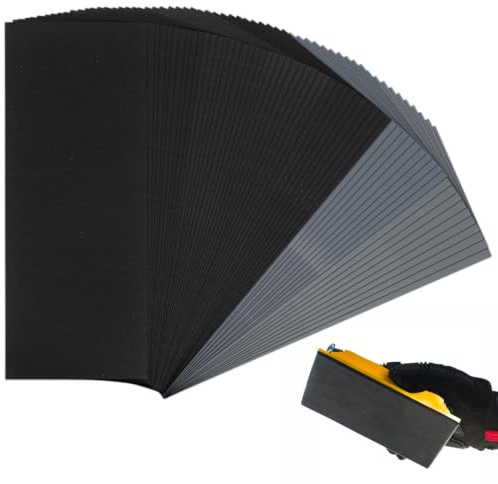 Juego de 60 papeles de lija húmedos y secos para metal de coche | 9 x 23 cm papel de lija fino grano 1000, 1200, 1500, 2000, 2500, 3000