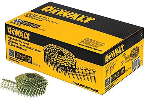 DEWALT DWCR3DGAL 1-1/4 x 0.120-Gauge Wire Steel Coil Roofing Nails (7,200-Pack)