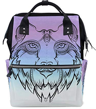 MONTOJ Running Wolf Canvas Reisetasche Campus Rucksack One Size 8