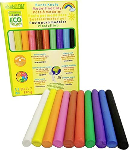 ökoNORM 76820 Modelliermasse Always Soft 10 Farben Pack, 220g, Verschiedene, Einheitsgröße