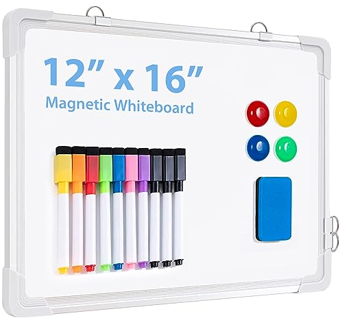 Magnetisch Whiteboard Klein, Mini A3 Whiteboard 40x30cm Magnettafel Wand HäNgende Doppelseitige Tafel füR Planung, To Do Liste, Zeichnen, Schule, Zuhause, BüRo (Weiß)