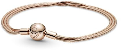 PANDORA 589338C00 Women's Multi-Snake Chain Bracelet, 18cm, Non-Precious Metal, No Gemstone.
