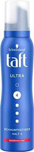 Taft Schaumfestiger Ultra Haltegrad 4 (150 ml), Haarschaum für gestärktes und widerstandsfähiges Haar, Haarstyling mit langanhaltendem Halt ohne zu verkleben