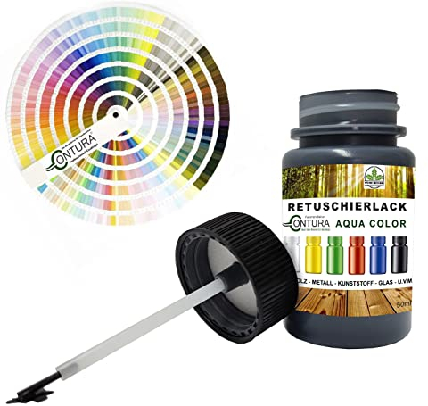 Reparaturlack Lackstift RAL Lack Pinselflasche 50ml. Farbe Holz Metall Möbel Auto Bad Retuschierlack (RAL 7039 Quarzgrau)
