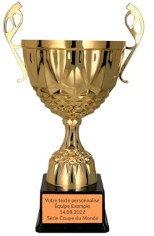 Larius Pokal aus Metall in Gold und Silber, Ehrenpreis Trophäe mit Wunschgravur