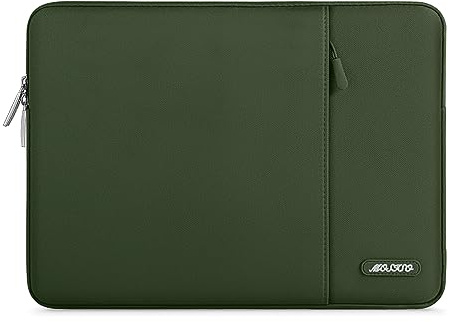 MOSISO 13.3 pollici Custodia Laptop, 13-13.3 pollici Borsa PC Compatibile con MacBook Air/Pro 13 / Pro 14, HP Dell ASUS Lenovo Notebook, Poliestere Manica Verticale con Tasca, Militare Verde