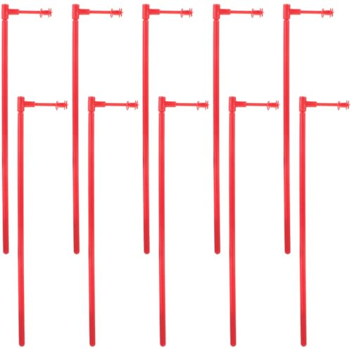 CIYODO 10 Ensembles De Tiges De Moulin À Vent en Plastique Rouge BâTons De Bricolage DIY Accessoires De Jardin pour CréAtions PersonnaliséEs