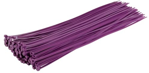 GTSE Heavy Duty Long Purple Cable Ties, 530mm x 9.0mm, Pack of 100, Premium Nylon Zip Ties, Plastic Tie Wraps, Secure Self-Locking Mechanism, for Home, Garden, Office and DIY