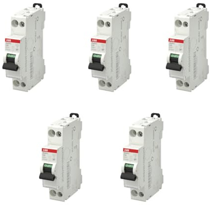 ABB Lot de 5 disjoncteurs Ph+N raccordement Vis 20A-4,5Ka - Courbe C