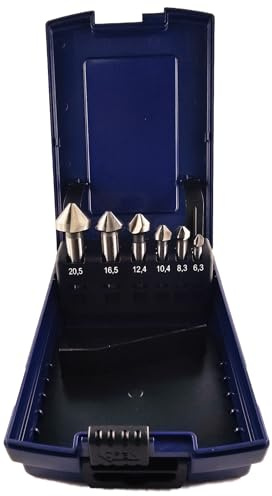 WRS Qualitäts Kegelsenker Satz, Industriequalität, in ROSE-Kunststoffkassette, 6,3-20,5 mm Ø, 6-tlg., HSS - für Stahl