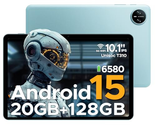 DOOGEE Tab A9 Pro Android 15 Tablet 10 Pulgadas, 20GB RAM+128GB ROM/2TB TF MAX, HD IPS Pantalla, 6580mAh Batería, Tablet WiFi5 2.4/5GHz/8MP+5MP/Facial ID/GMS/BT5.0/3.5mm Jack