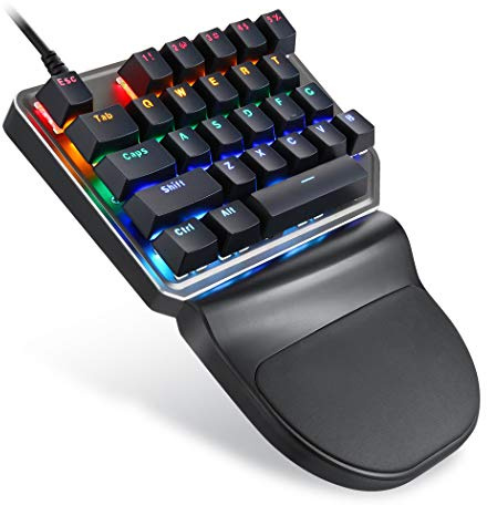 MOTOSPEED K27 One-Handed Mechanical Mini Gaming Keypad 27 Keys, 9 LED Backlit USB Wired Mechanical Gaming Keyboard for Pro Keyboard Computer/PC/Desktop/Laptop/Mac