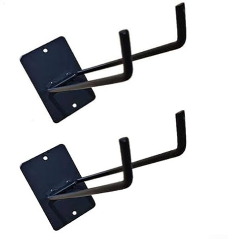 2 x Eisen-Gartenwerkzeughalter, Wandhalterung, Aufbewahrung für Rasenpflegewerkzeuge und Garagenzubehör (zwei Schraubenlöcher)