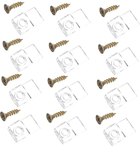 Operitacx 50pièces Clip De Fixation Pour Verre Et Miroir Clips De Support Transparent Sans Percer Résistant Pour Étagères Portes Et Murs Accessoires De Montage Pour Salle De Bain Et Meubles