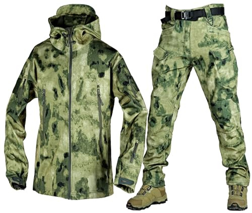 Set di tuta tattica in softshell, impermeabile, giacca e pantaloni da combattimento per attività all'aperto