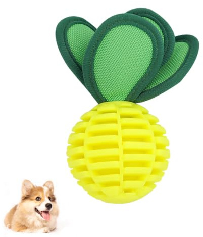 VELAJA Juguetes para Perros Pequeños, Pelota Perro Dispensadora De Golosinas con Chirriador, Juguete Perro Masticable Interactivo, Ideal para Morder Y Cuidado Dental