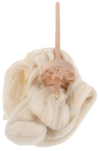 SWOOMEY Fuso a Mano in Legno per Filatura Lana con Gancio, Utensile Tessile per Creazione di Fili, per Laboratori di e Artigiani