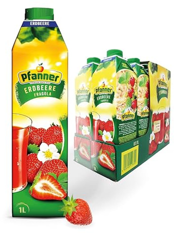 Pfanner Lot de 8 boissons fraises avec fraise (8 x 1 l)