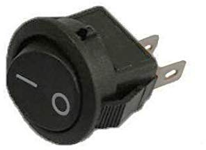 5 x Wippschalter Ø 15 mm Rund Schwarz KFZ Wippenschalter Schalter EIN/AUS 250V 6A