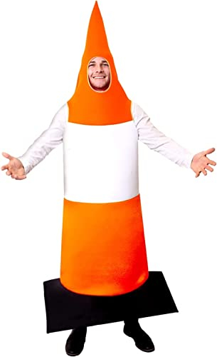 I LOVE FANCY DRESS Traffic Cone Costume - Orange & White Road Traffic Cone - Stag Night Funny Novelty Party Costume - Pack of 1