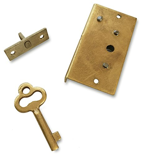 Creative Deco Cierre Dorado + Una Llave Extra Estuche | 40 x 22 x 7 mm | Perfecto para Todas Nuestras Cajas con Cerradura Joyería