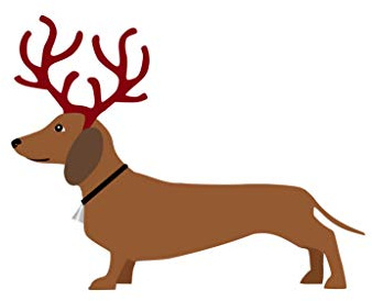 TENNER.LONDON 5er Set Weihnachten Dackel Aufbügler DIY Siebdruck Patch Maschinenwäsche Motiv Applikation Transfer Liebhaber Weihnachten Hund