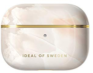 IDEAL OF SWEDEN AirPods Pro Hüllen, AirPods Pro (Gen 1/2) Schutzhülle kompatibel mitt AirPods Pro, Qi-Ladegeräten kompatibel, LED an der Frontseite Sichtbar (Rose Pearl Marble)