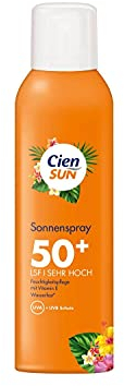 Cien Sun Sonnenschutz Sonnenspray Feuchtigkeitspflege mit Vitamin E, LSF 50 +, Sehr Hoch, 150 ml