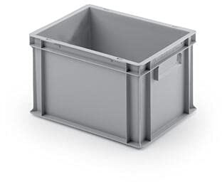 aidB Eurobehälter - Einzel - grau (400 x 300 x 235 mm, Geschlossene Griffe)